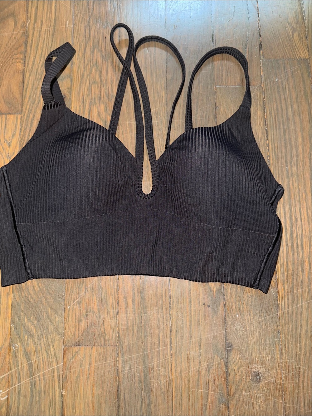 lululemon Like a Cloud Black Ribbed Strappy Bra